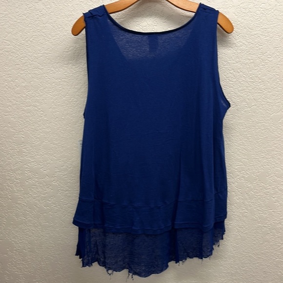 Free People We the Free “Peachy Tee” Tiered High Low Tank Top XS - Picture 6 of 6